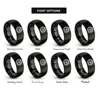 font options for inside engraving on black speedometer rings
