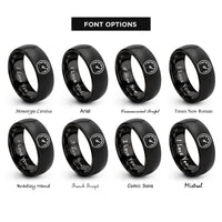 font options for inside engraving on black speedometer rings