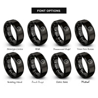 font options for inside engraving on black speedometer rings
