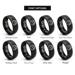 font options for inside engraving on black speedometer rings