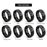 font options for inside engraving on black speedometer rings