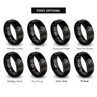 font options for inside engraving on black speedometer rings