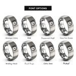 font options for inside engraving on silver speedometer rings
