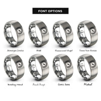 font options for inside engraving on silver speedometer rings