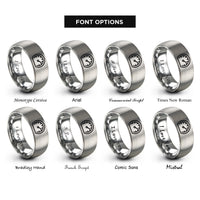 font options for inside engraving on grey speedometer rings