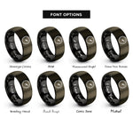 font options for inside engraving on gunmetal & black speedometer rings