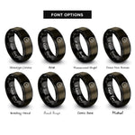 font options for inside engraving on gunmetal & black speedometer rings