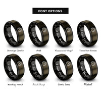 font options for inside engraving on gunmetal & black speedometer rings