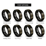 font options for inside engraving on gunmetal & black speedometer rings