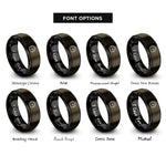 font options for inside engraving on gunmetal & black speedometer rings
