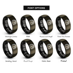 font options for inside engraving on gunmetal & black speedometer rings