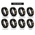 font options for inside engraving on gunmetal & black speedometer rings