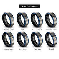 font options for inside engraving on black & blue & gray speedometer max rings