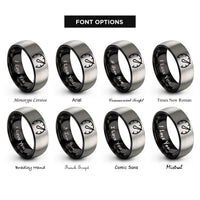 font options for inside engraving on black & gray speedometer max rings