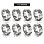 font options for inside engraving on grey speedometer max rings