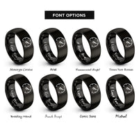 font options for inside engraving on black speedometer needle sweep rings
