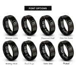 font options for inside engraving on black speedometer needle sweep rings
