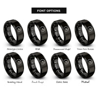 font options for inside engraving on black speedometer needle sweep rings