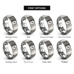 font options for inside engraving on silver speedometer needle sweep rings