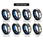 font options for inside engraving on black & blue & grey speedster runner sprint rings