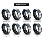 font options for inside engraving on black & blue & gray speedster runner sprint rings