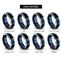 font options for inside engraving on blue & grey speedster runner sprint rings