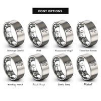 font options for inside engraving on gray speedster runner sprint rings