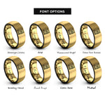 font options for inside engraving on black & gold spell book rings
