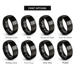 font options for inside engraving on black spell book rings