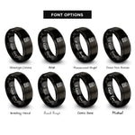 font options for inside engraving on black spell book rings