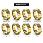 font options for inside engraving on gold spell book rings
