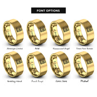 font options for inside engraving on gold spell book rings