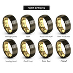 font options for inside engraving on gunmetal & gold spell book rings