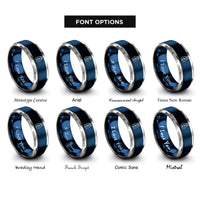 font options for inside engraving on blue & grey spell jar rings