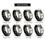 font options for inside engraving on black & silver sphynx rings