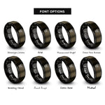 font options for inside engraving on gunmetal & black sphynx rings