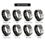 font options for inside engraving on black & silver spider rings