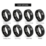 font options for inside engraving on black spider rings