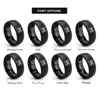 font options for inside engraving on black spider rings