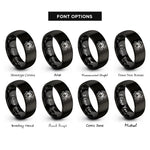 font options for inside engraving on black spider rings