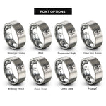 font options for inside engraving on silver spider drone rings