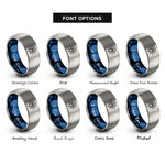 font options for inside engraving on blue & gray spider emblem web rings