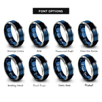 font options for inside engraving on blue & gray spider emblem web rings
