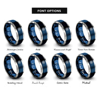 font options for inside engraving on blue & gray spider emblem web rings