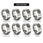 font options for inside engraving on silver spider emblem web rings
