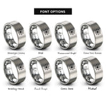 font options for inside engraving on silver spider rings