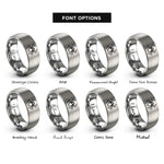 font options for inside engraving on silver spider rings