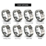 font options for inside engraving on grey spider top view rings