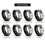 font options for inside engraving on black & gray spider web rings