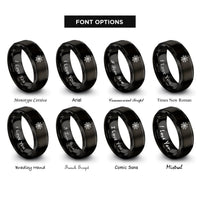 font options for inside engraving on black spider web rings